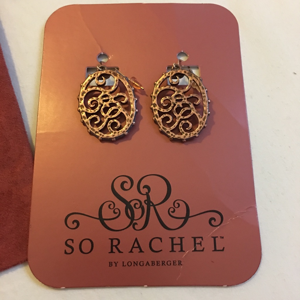 Longaberger So Rachel Earrings Copper Never Worn